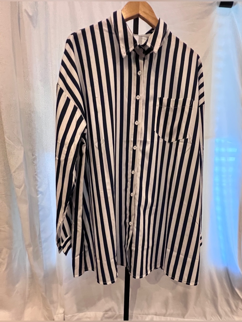 Super comfy long, button down pj top